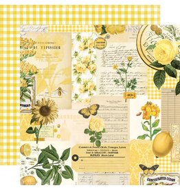 SIMPLE STORIES SIMPLE STORIES SIMPLE VINTAGE ESSENTIALS COLOR PALETTE YELLOW COLLAGE 12x12 CARDSTOCK