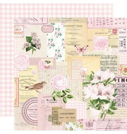 SIMPLE STORIES SIMPLE STORIES SIMPLE VINTAGE ESSENTIALS COLOR PALETTE BLUSH COLLAGE 12x12 CARDSTOCK