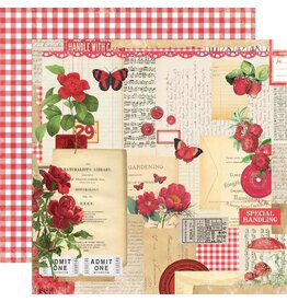 SIMPLE STORIES SIMPLE STORIES SIMPLE VINTAGE ESSENTIALS COLOR PALETTE RED COLLAGE 12x12 CARDSTOCK