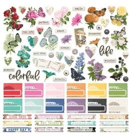 SIMPLE STORIES SIMPLE STORIES SIMPLE VINTAGE COLOR PALETTE 12x12 CARDSTOCK STICKERS