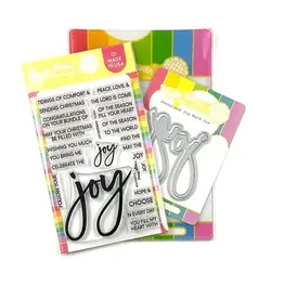 WAFFLE FLOWER WAFFLE FLOWER OVERSIZED JOY CLEAR STAMP AND DIE SET