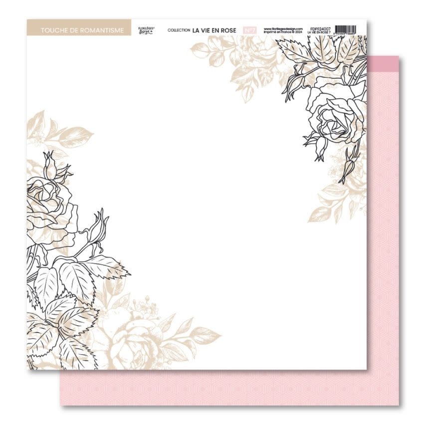 FLORILÈGES DESIGNS FLORILÈGES DESIGN COLLECTION LA VIE EN ROSE NO 7 12x12 CARDSTOCK