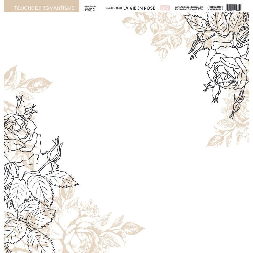 FLORILÈGES DESIGNS FLORILÈGES DESIGN COLLECTION LA VIE EN ROSE NO 7 12x12 CARDSTOCK