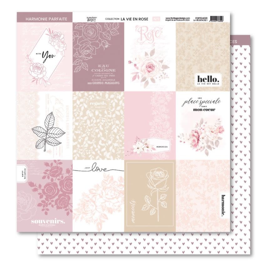 Tampon Bois 7 étiquettes Rectangles Florilèges Design - 6x15cm, Motif Naturel, Scrapbooking, Carterie DIY