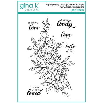 GINA K DESIGNS GINA K. DESIGNS LOVELY FLOWERS CLEAR STAMP SET