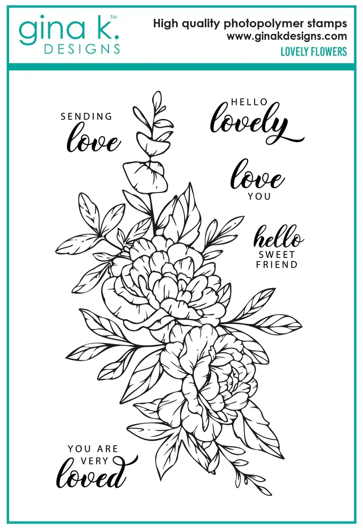 GINA K DESIGNS GINA K. DESIGNS LOVELY FLOWERS CLEAR STAMP SET