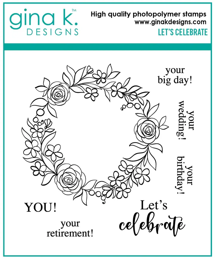 GINA K DESIGNS GINA K. DESIGNS LET'S CELEBRATE CLEAR STAMP SET