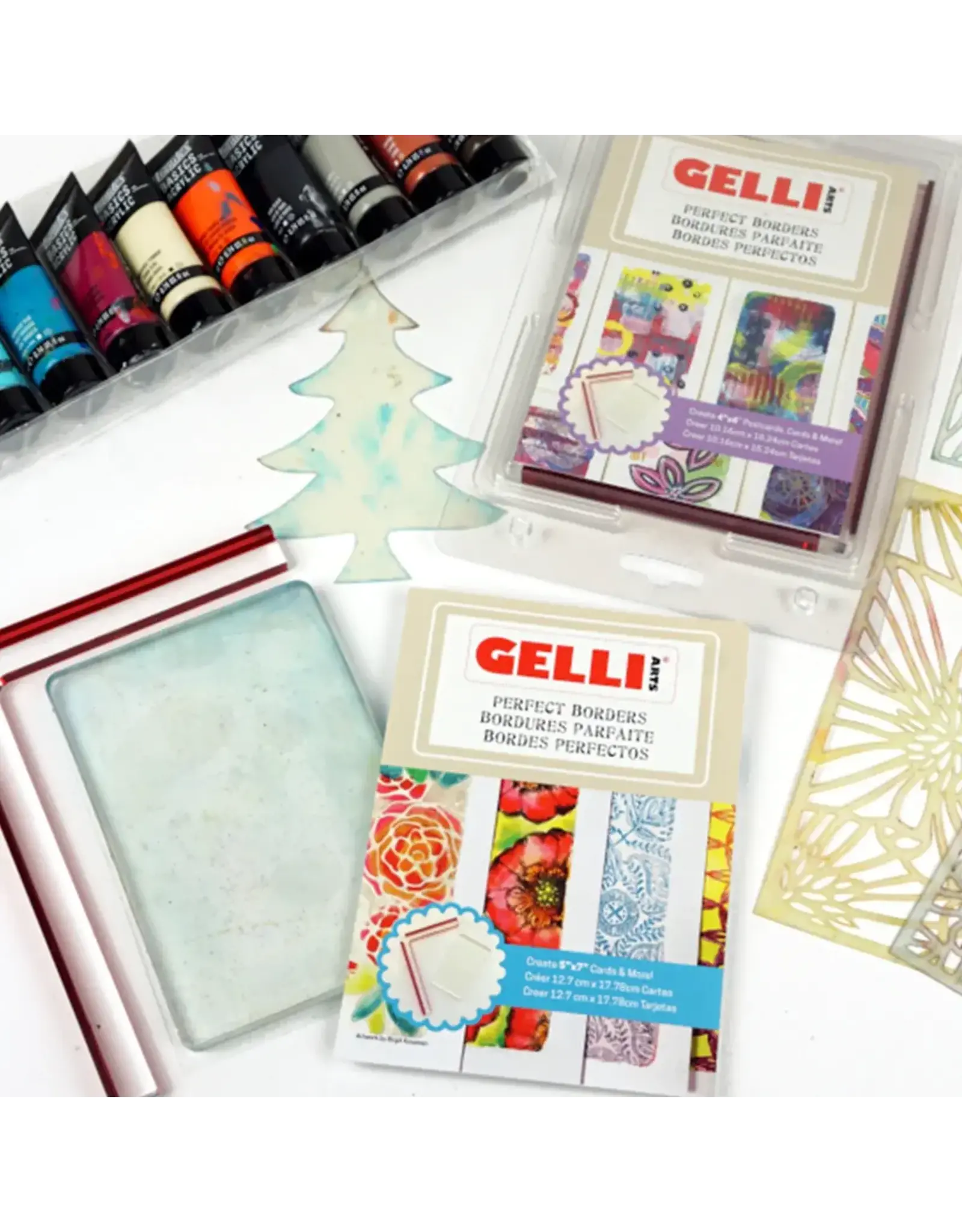 GELLI ARTS GELLI ARTS PERFECT BORDERS GEL PRINTING PLATE CREATE 5x7 CARDS & MORE!