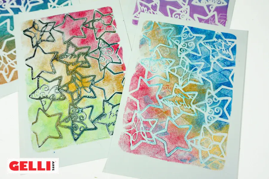 GELLI ARTS GELLI ARTS HOLIDAY STARS 5x7 STENCIL