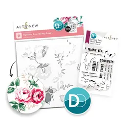ALTENEW ALTENEW DYNAMIC DUO: DAINTY ROSES LAYERING CLEAR STAMP AND STENCIL SET