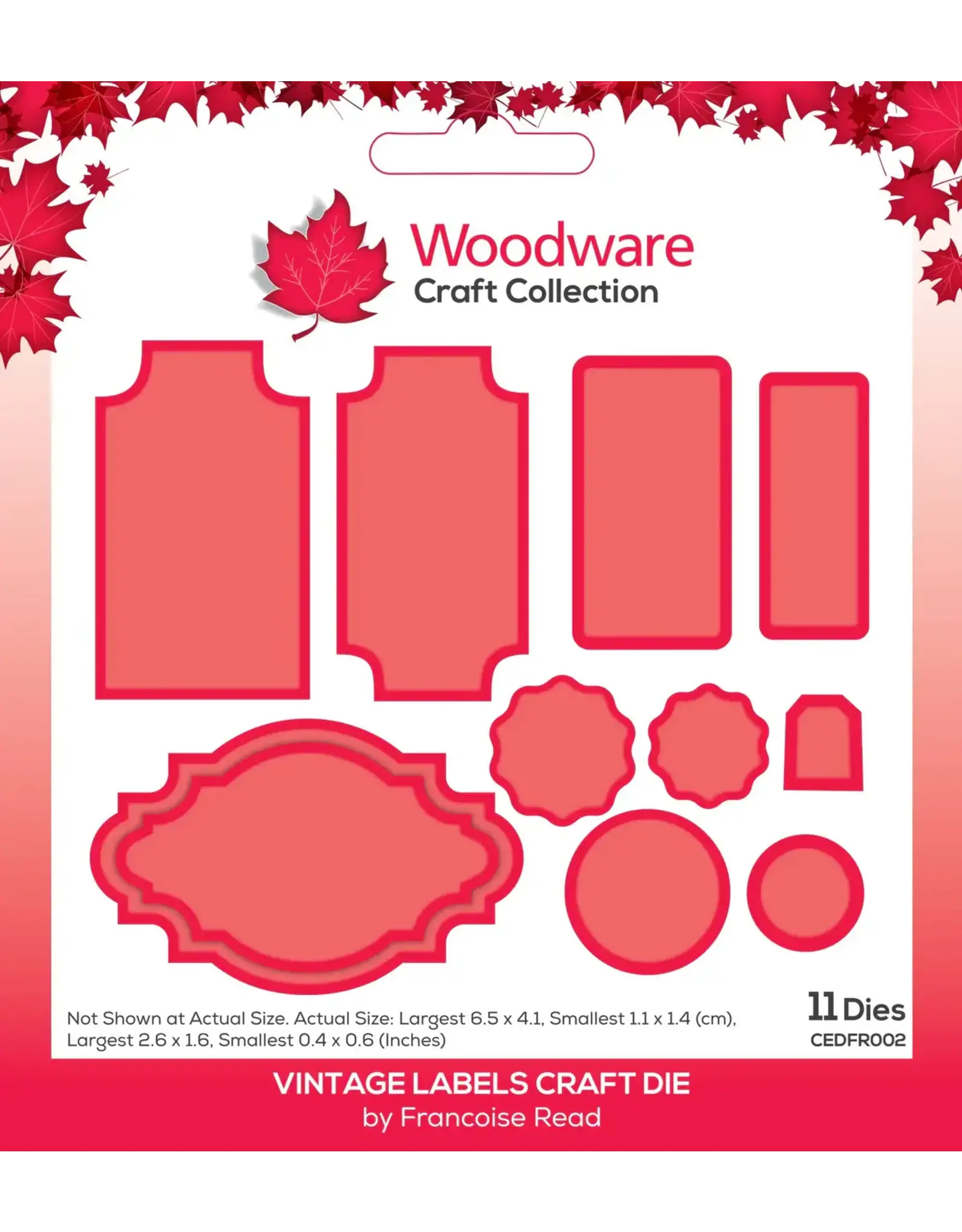 WOODWARE CRAFT COLLECTION WOODWARE FRANCOISE READ VINTAGE LABELS DIE SET