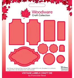 WOODWARE CRAFT COLLECTION WOODWARE FRANCOISE READ VINTAGE LABELS DIE SET