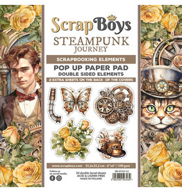 SCRAPBOYS SCRAPBOYS STEAMPUNK JOURNEY 6x6 POP UP PAPER PAD 24 SHEETS