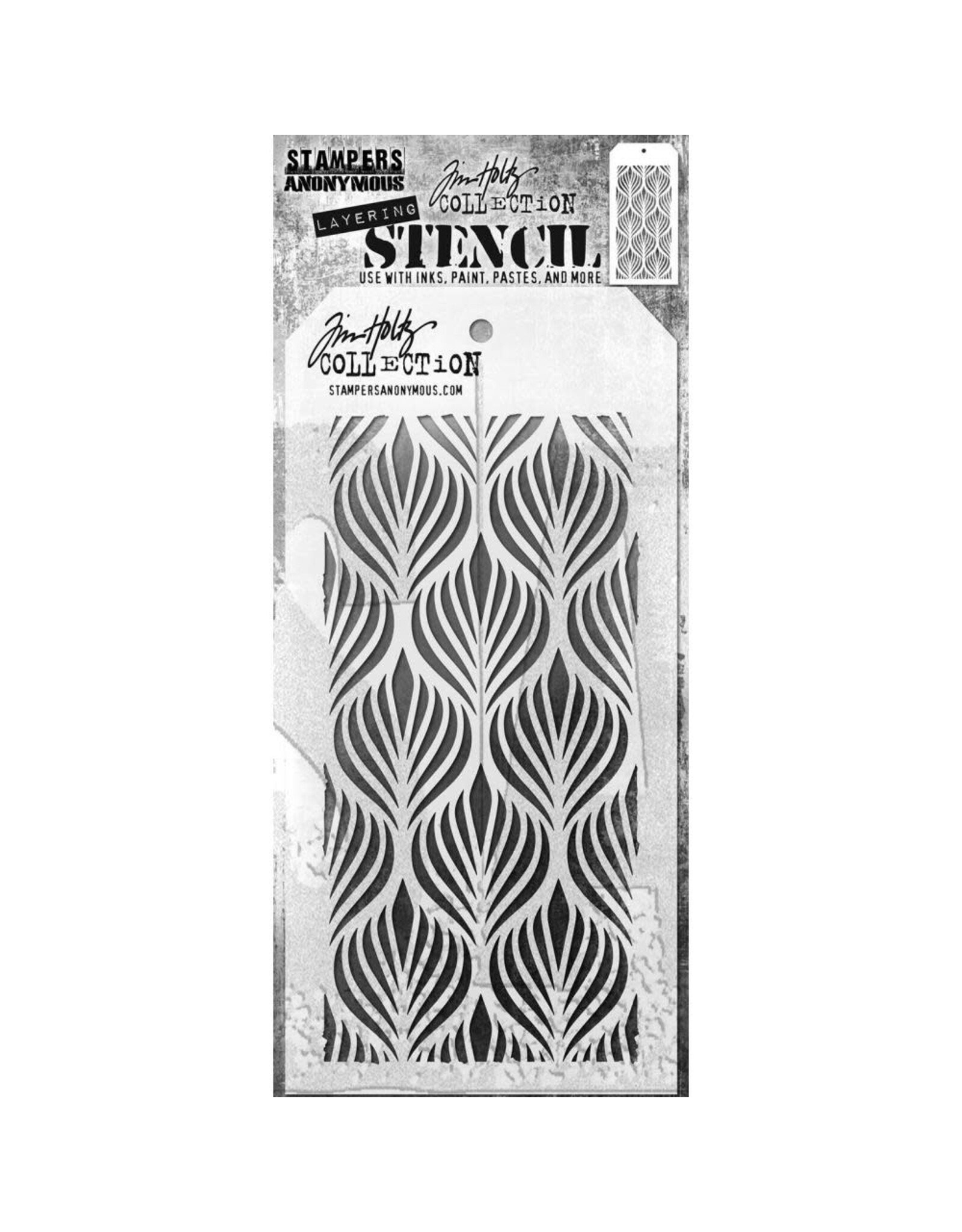 STAMPERS ANONYMOUS STAMPERS ANONYMOUS TIM HOLTZ DECO FEATHER LAYERING STENCIL