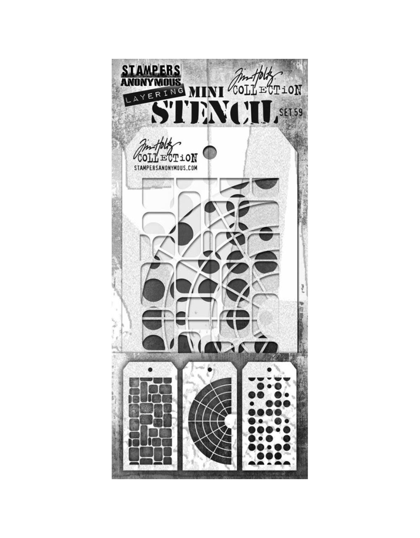 STAMPERS ANONYMOUS STAMPERS ANONYMOUS TIM HOLTZ MINI LAYERING STENCIL SET 59 3PK