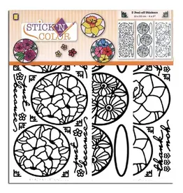 KRAZY KREATIONS KRAZY KREATIONS STICK 'N COLOR FLOWERS CIRCLES STICKERS