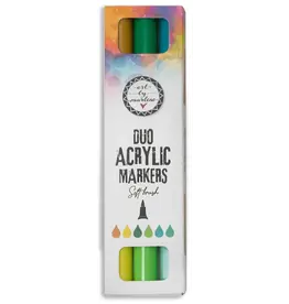 STUDIOLIGHT STUDIOLIGHT ART BY MARLENE ESSENTIALS COLLECTION DUO ACRYLIC MARKERS - GREENS 3/PK