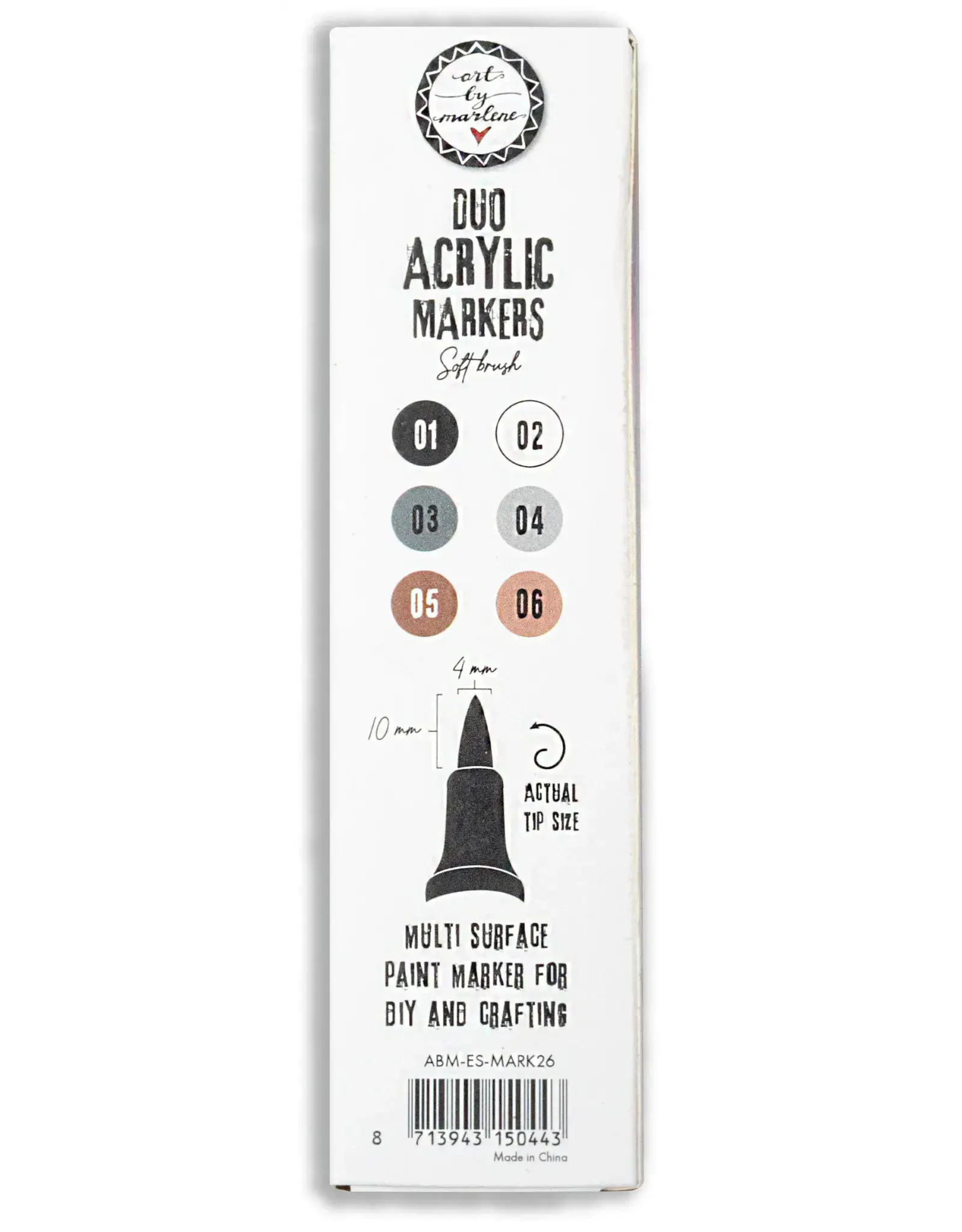 STUDIOLIGHT STUDIOLIGHT ART BY MARLENE ESSENTIALS COLLECTION DUO ACRYLIC MARKERS - BROWNS 3/PK