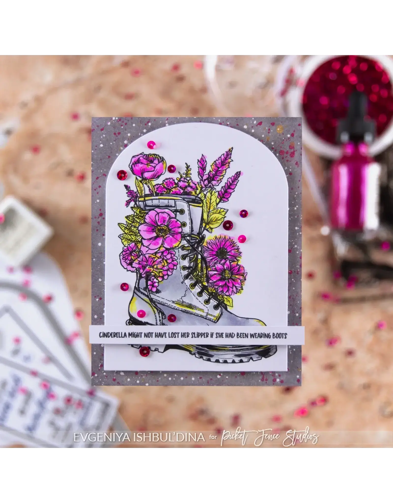 PICKET FENCE PICKET FENCE STUDIOS LIQUID PINK BLOSSOM PAPER SPLATER WATERCOLOR