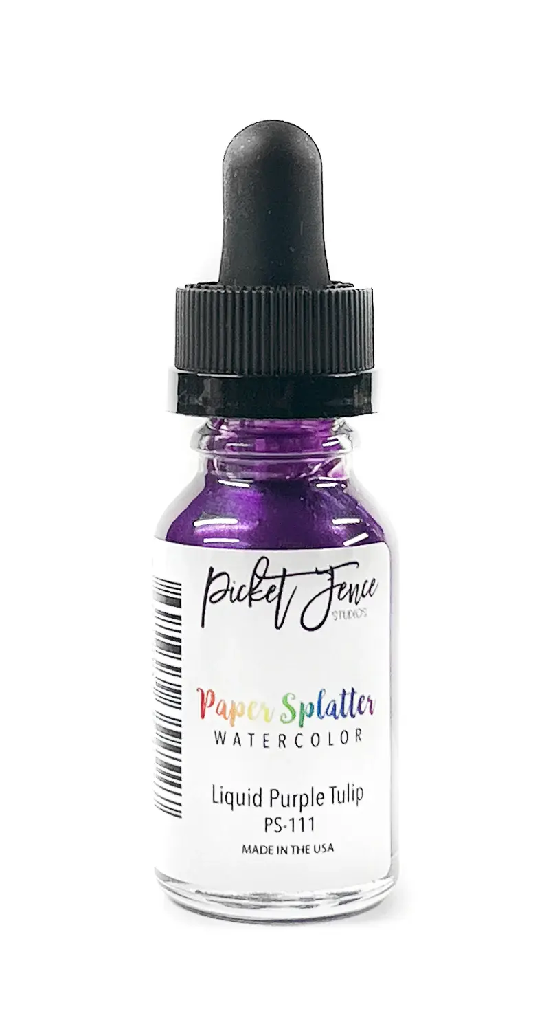 PICKET FENCE STUDIOS LIQUID PURPLE TULIP PAPER SPLATER WATERCOLOR