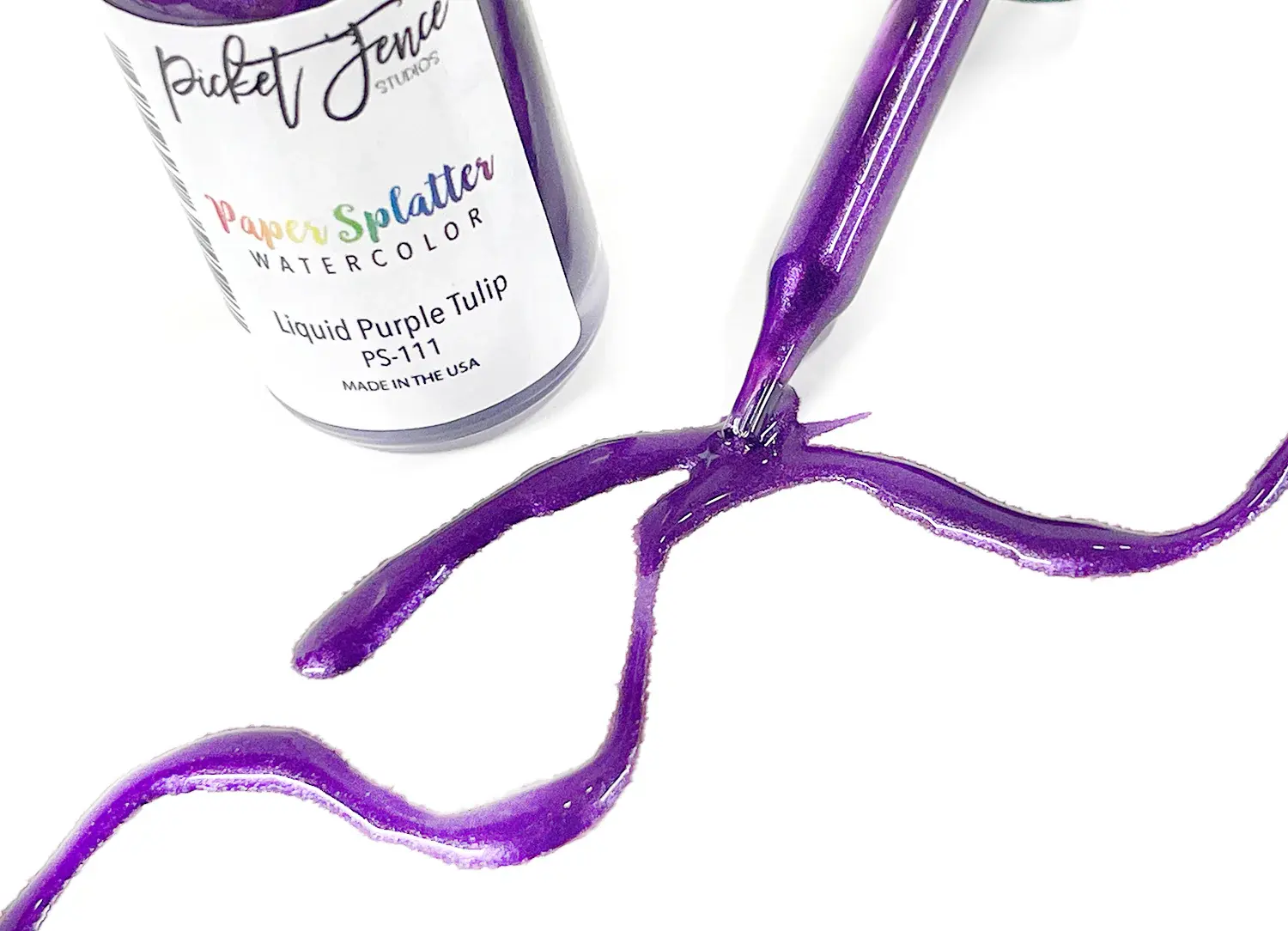 PICKET FENCE STUDIOS LIQUID PURPLE TULIP PAPER SPLATER WATERCOLOR