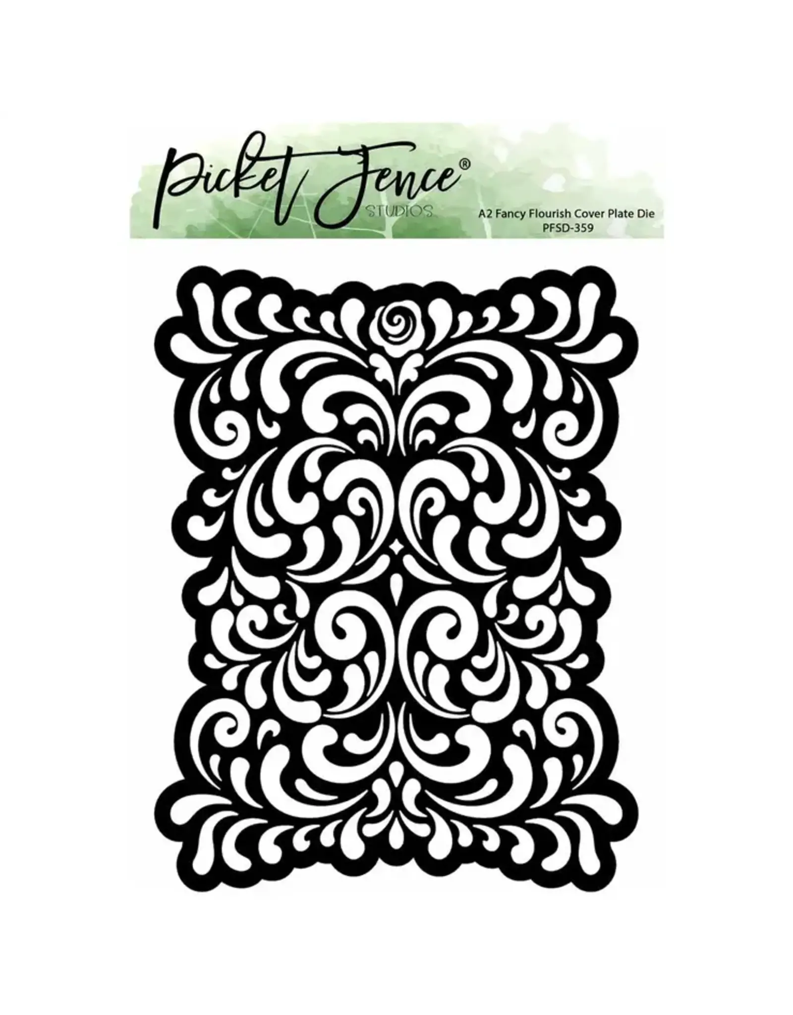 PICKET FENCE PICKET FENCE STUDIOS A2 FANCY FLOURISH COVER PLATE DIE