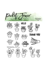 PICKET FENCE PICKET FENCE STUDIOS WREATH BUILDING: POTTED PLANTS CLEAR STAMP SET