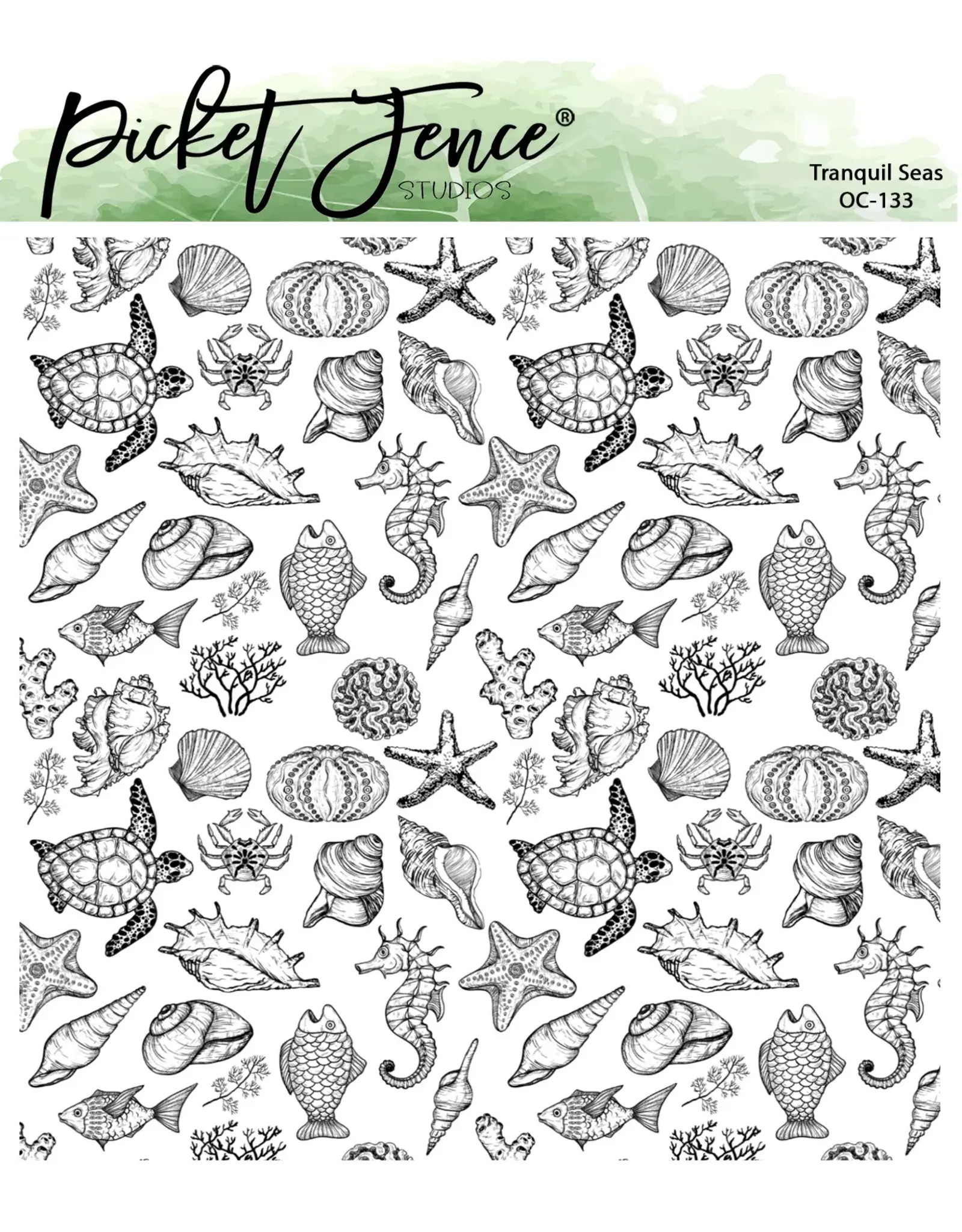 PICKET FENCE PICKET FENCE STUDIOS TRANQUIL SEAS CLEAR STAMP