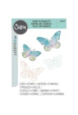 SIZZIX SIZZIX 49 AND MARKET PAINTED PENCIL BUTTERFLIES FRAMELITS DIE AND A5 CLEAR STAMP SET