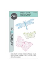 SIZZIX SIZZIX 49 AND MARKET ENGRAVED WINGS FRAMELITS DIE AND CLEAR STAMP SET