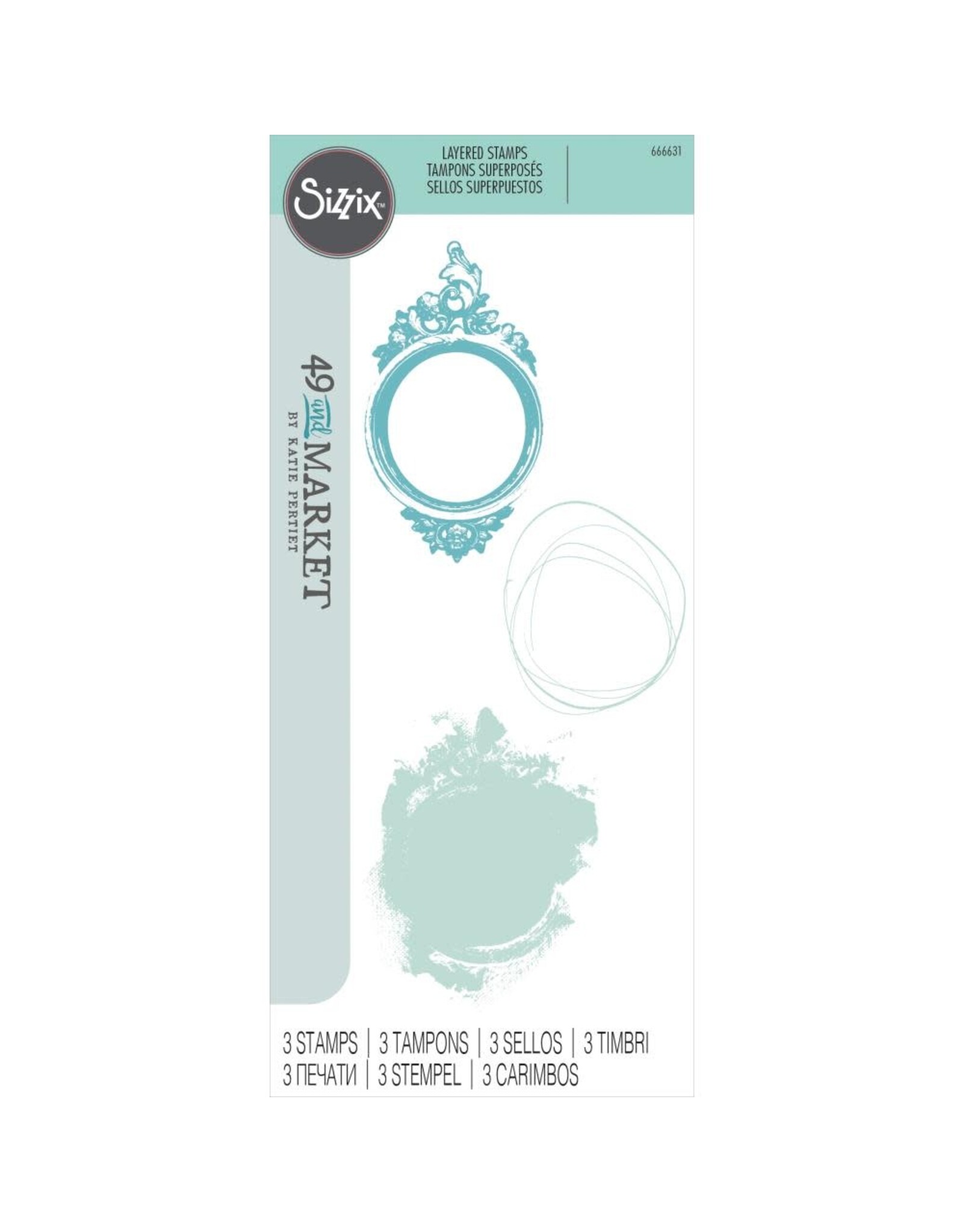SIZZIX SIZZIX 49 AND MARKET ARTSY REGAL FRAME LAYERED CLEAR STAMP SET
