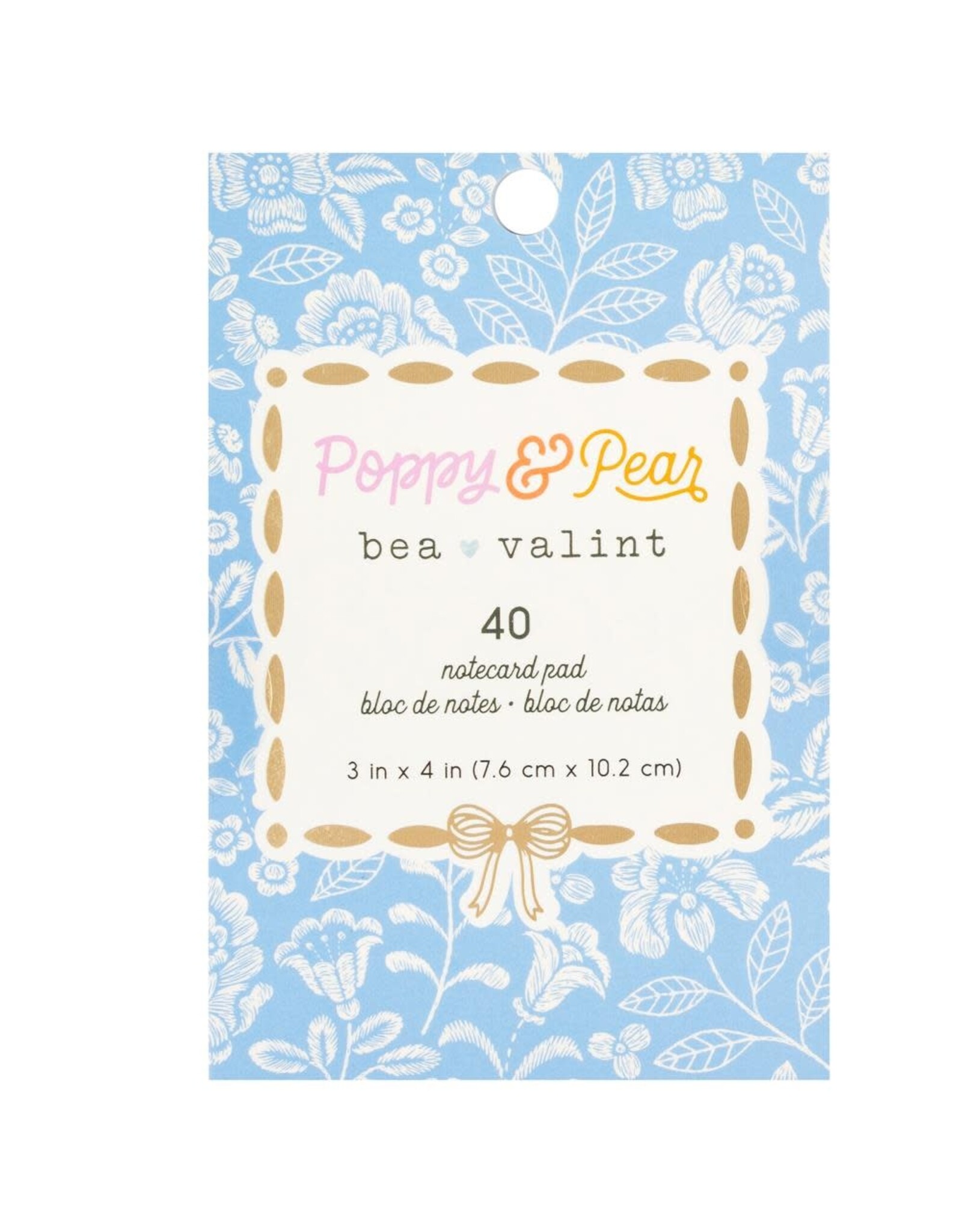 AMERICAN CRAFTS AMERICAN CRAFTS BEA VALINT POPPY & PEAR 3x4 NOTECARD PAD 40 SHEETS