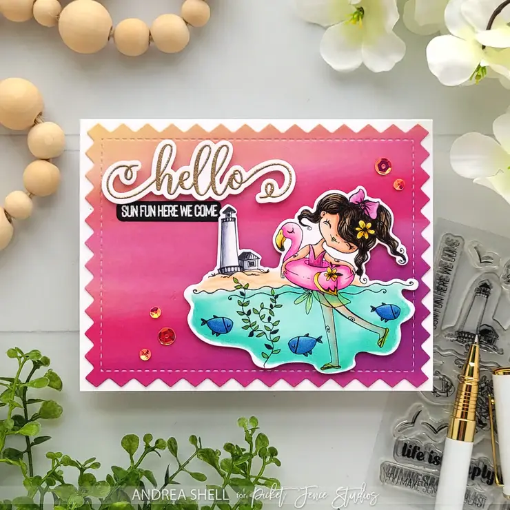 PICKET FENCE STUDIOS DEAR SUMMER LOVING CLEAR STAMP SET