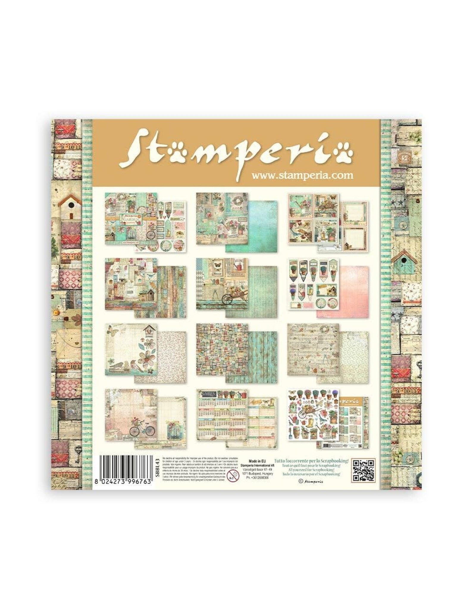 STAMPERIA STAMPERIA GARDEN 12X12 COLLECTION PACK 10 SHEETS