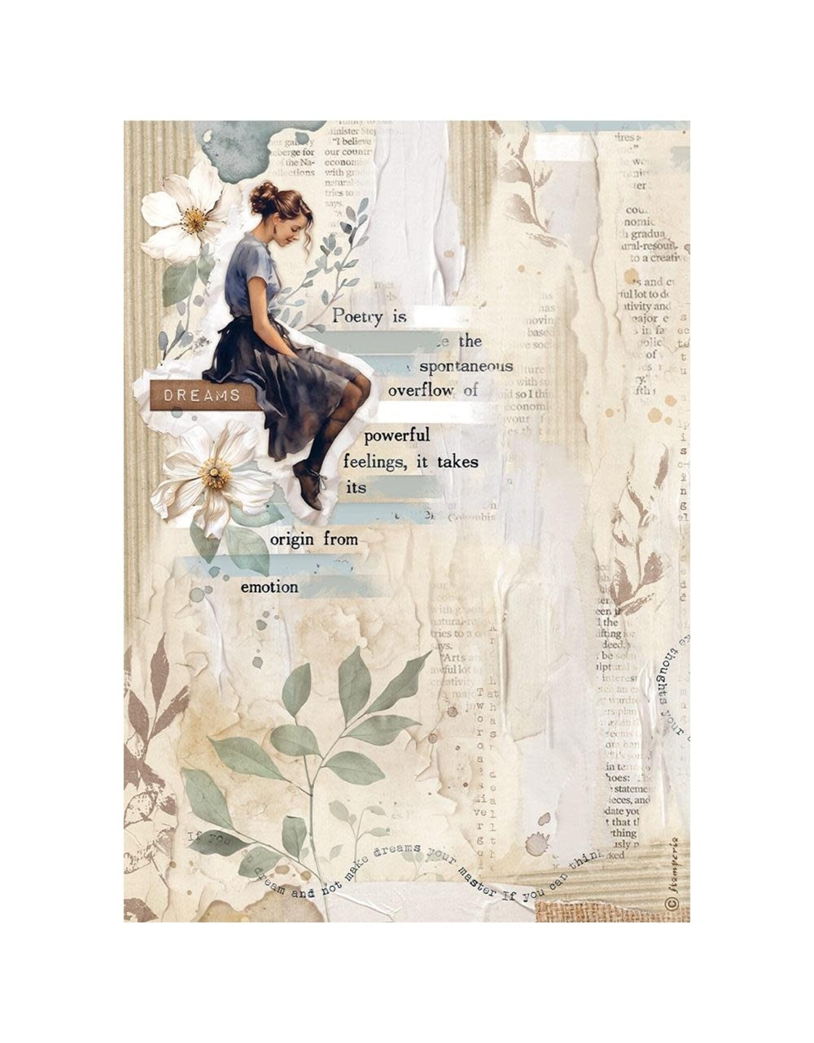 STAMPERIA STAMPERIA VICKY PAPAIOANNOU CREATE HAPPINESS SECRET DIARY ASSORTED A4 RICE PAPER DECOUPAGE 21X29.7CM 6/PK