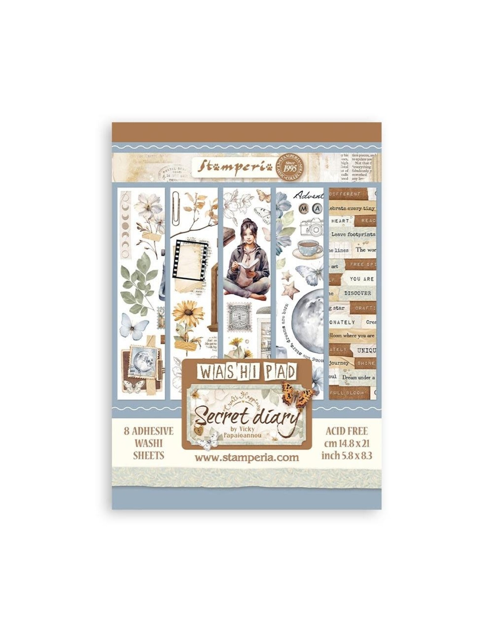 STAMPERIA STAMPERIA VICKY PAPAIOANNOU CREATE HAPPINESS SECRET DIARY WASHI PAD