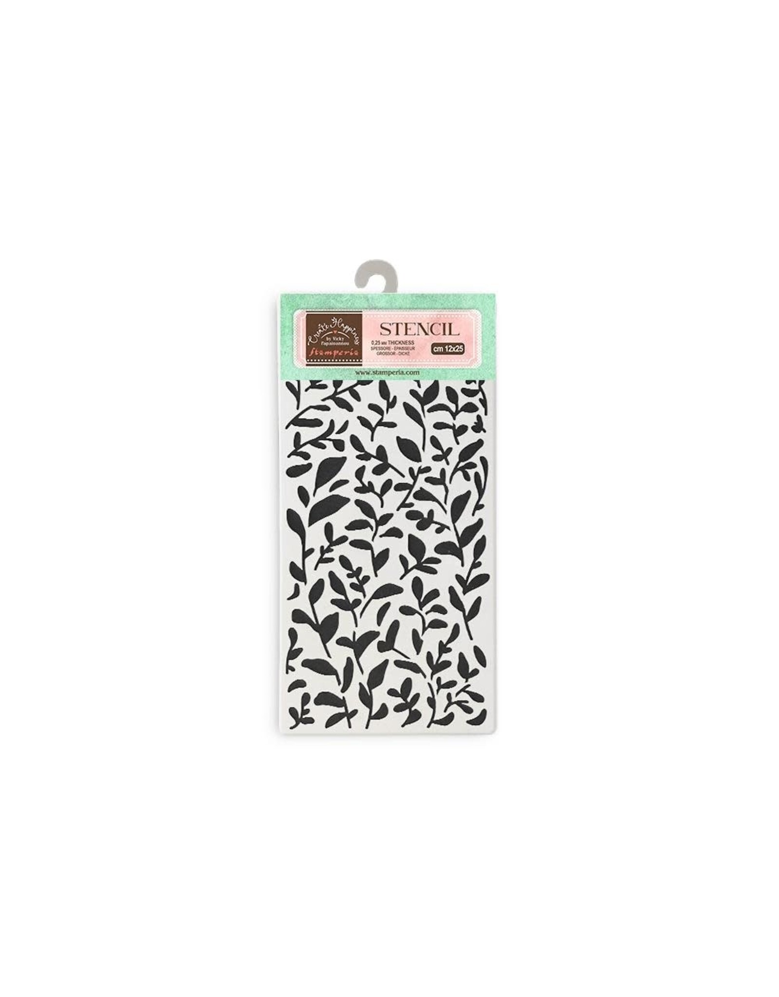 STAMPERIA STAMPERIA VICKY PAPAIOANNOU CREATE HAPPINESS SECRET DIARY LEAVES PATTERN STENCIL