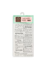 STAMPERIA STAMPERIA VICKY PAPAIOANNOU CREATE HAPPINESS SECRET DIARY DICTIONARY STENCIL