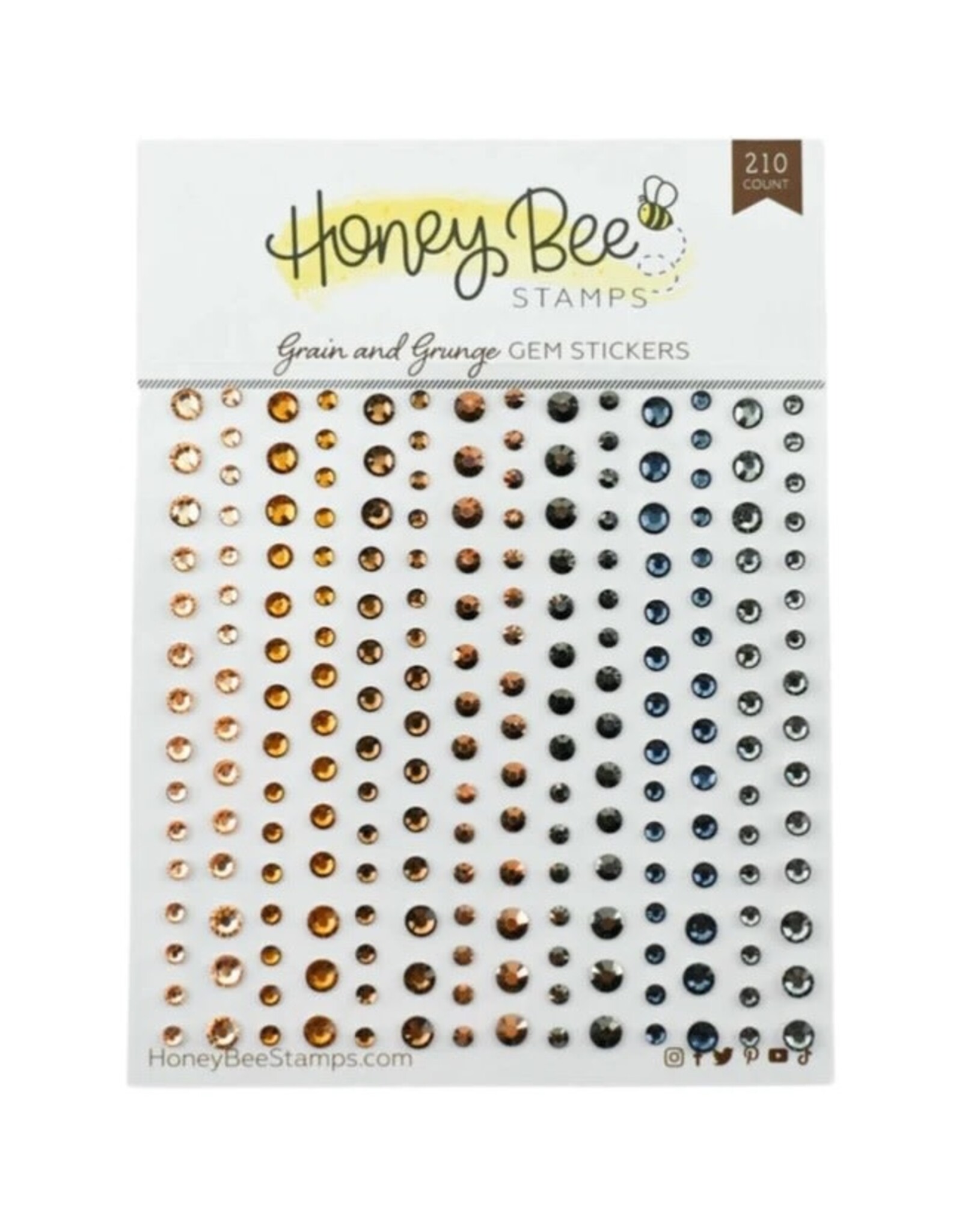 HONEY BEE HONEY BEE STAMPS GRAIN AND GRUNGE GEM STICKERS