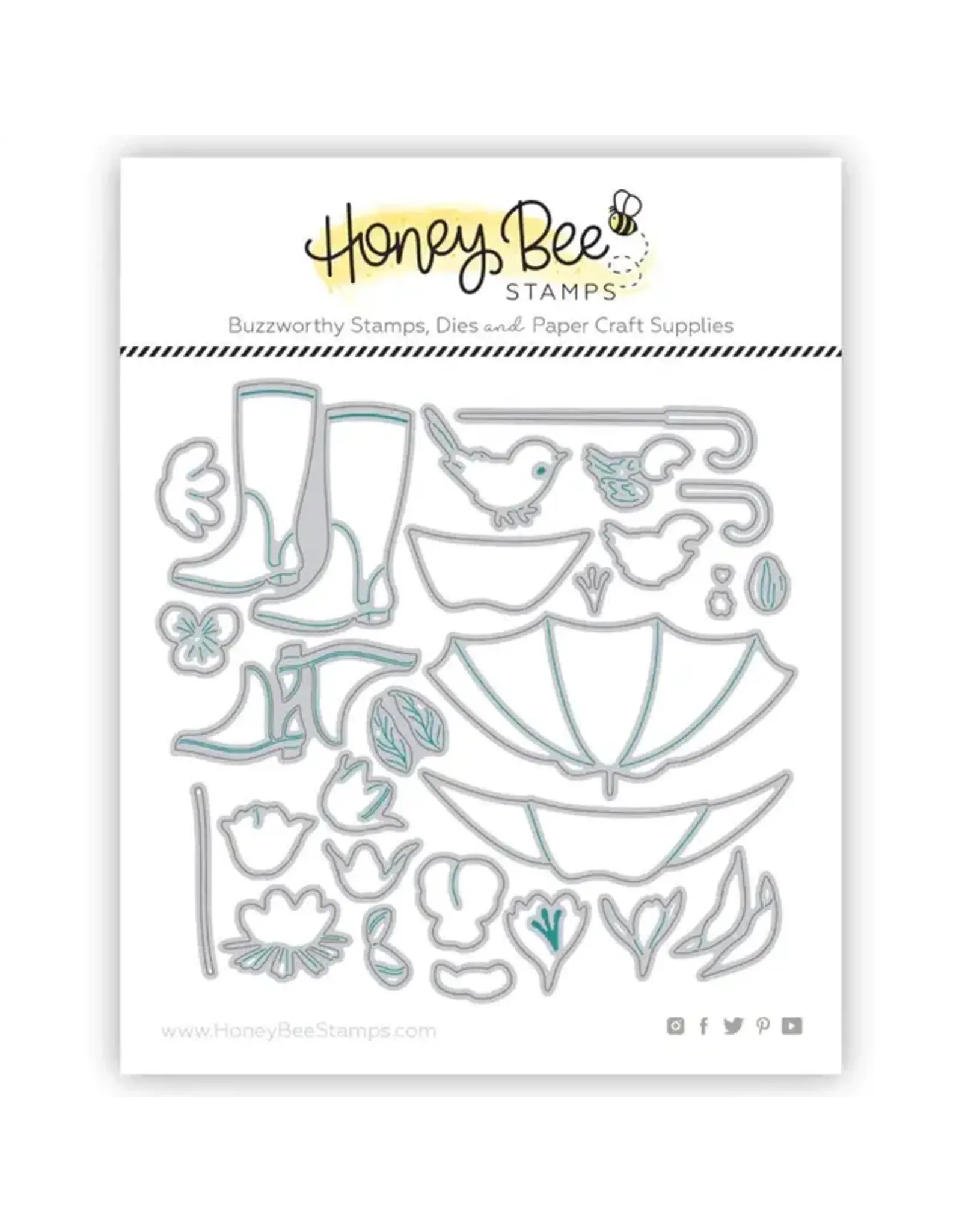 HONEY BEE HONEY BEE STAMPS LOVELY LAYERS: APRIL SHOWERS DIE SET