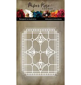 PAPER ROSE PAPER ROSE STUDIO ALORA STAINED GLASS BACKGROUND METAL DIE SET