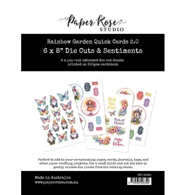 PAPER ROSE PAPER ROSE STUDIO RAINBOW GARDEN QUICK CARDS 2.0 6x8 DIE CUTS & SENTIMENTS