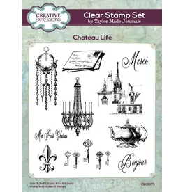CREATIVE EXPRESSIONS CREATIVE EXPRESSIONS TAYLOR MADE JOURNALS CHATEAU LIFE 6x8 CLEAR STAMP SET