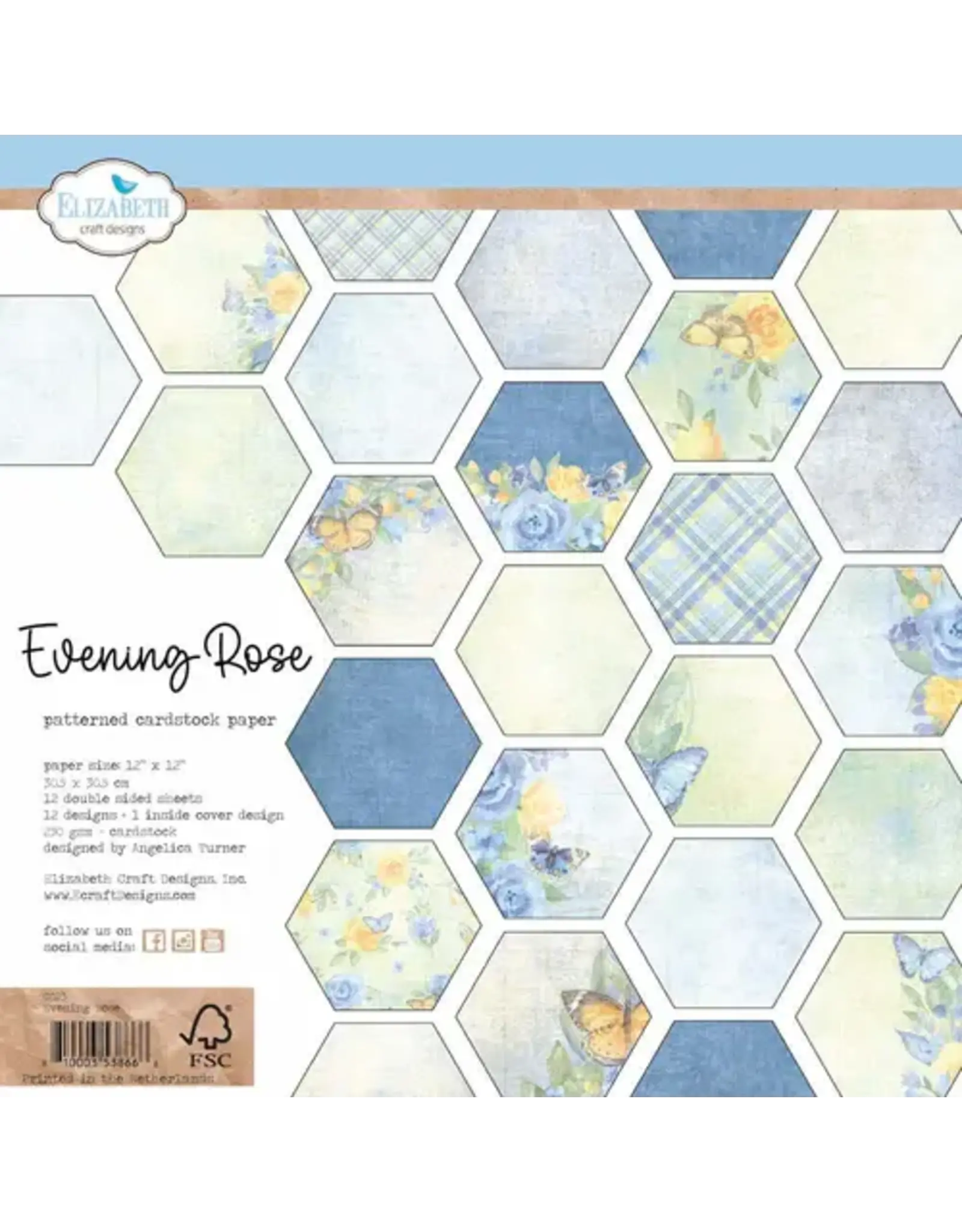 ELIZABETH CRAFT DESIGNS ELIZABETH CRAFT DESIGNS EVENING ROSE 12X12 PAPER PACK