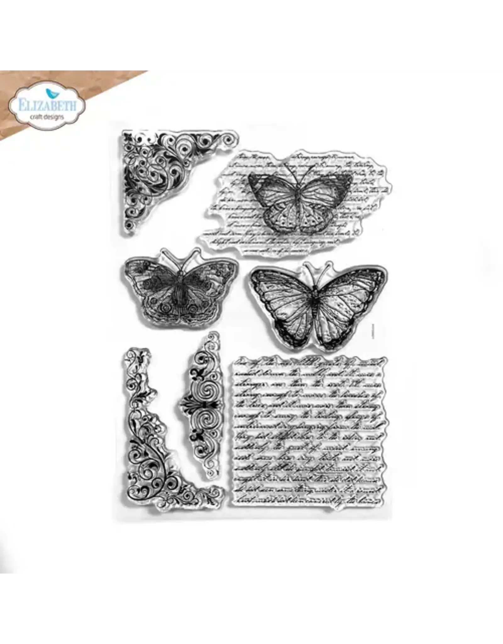 ELIZABETH CRAFT DESIGNS ELIZABETH CRAFT DESIGNS BUTTERFLIES AND SWIRLS CLEAR STAMP SET