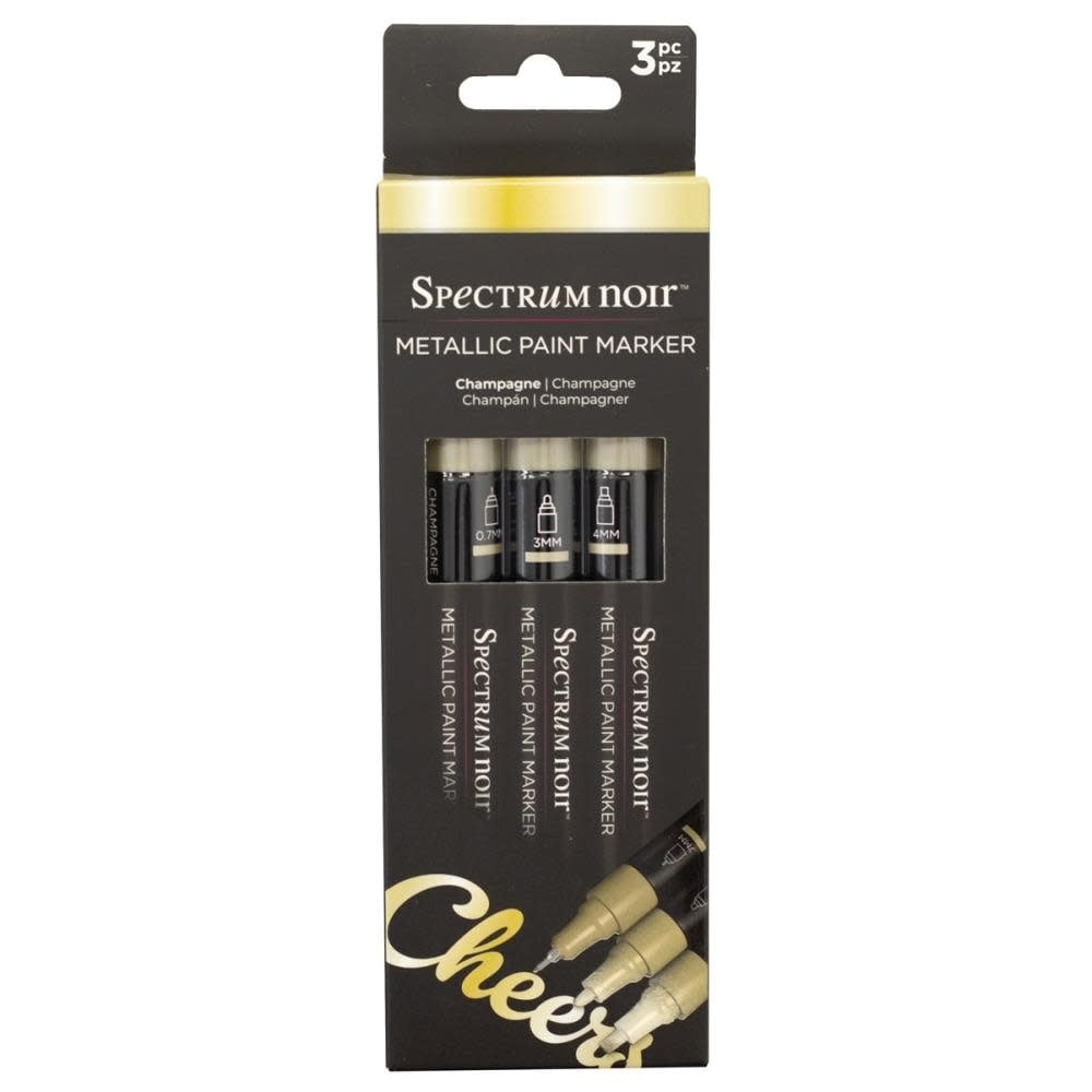 SPECTRUM NOIR CHAMPAGNE METALLIC PAINT MARKERS 3/PK