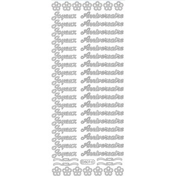 STARFORM STARFORM JOYEUX ANNIVERSAIRE SILVER PEEL OFFS DECO STICKERS