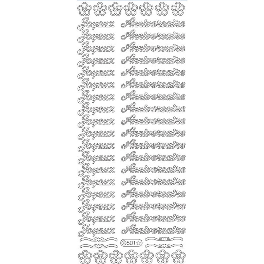 STARFORM STARFORM JOYEUX ANNIVERSAIRE SILVER PEEL OFFS DECO STICKERS