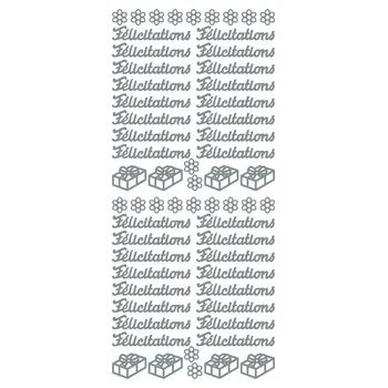 ECSTASY CRAFTS ECSTASY CRAFTS FÉLICITATIONS SILVER PEEL OFF STICKERS