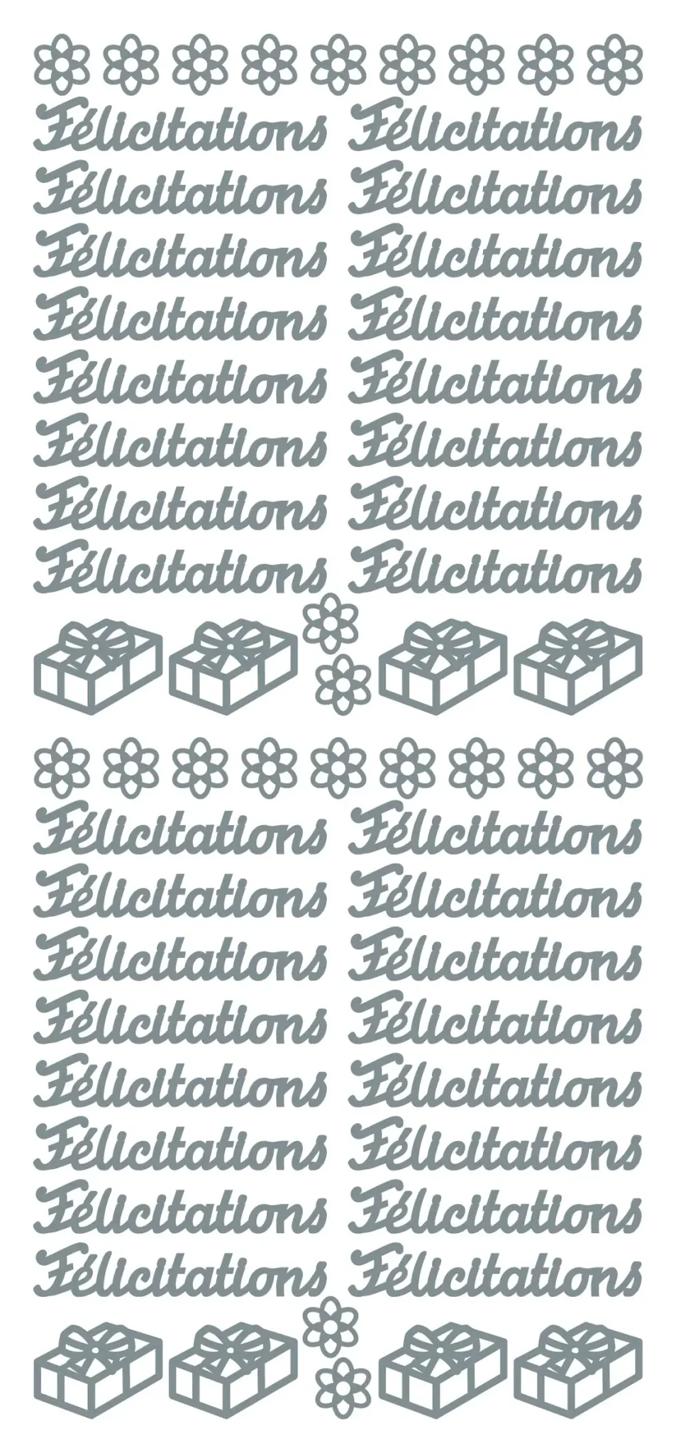 ECSTASY CRAFTS ECSTASY CRAFTS FÉLICITATIONS SILVER PEEL OFF STICKERS